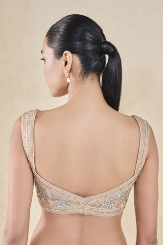 Nabanita Embroidered Zardozi Choli - Flesh, Beige, image 2